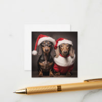 Santa Claus Dachshund Twins