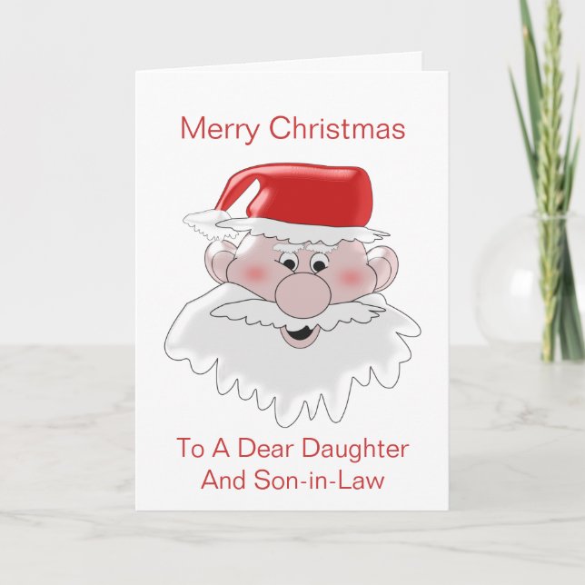 Santa Claus Daughter And Son In Law Christmas Holiday Card (Front)
