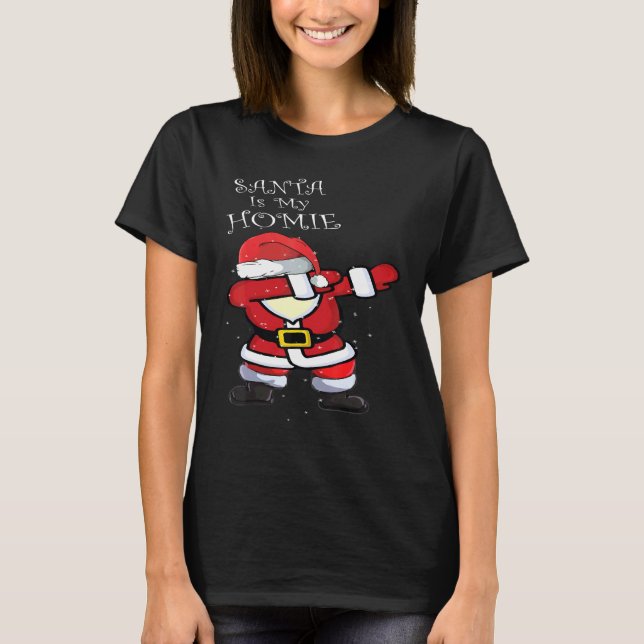 Santa Claus December Presents Reindeer Family Chri T-Shirt (Front)