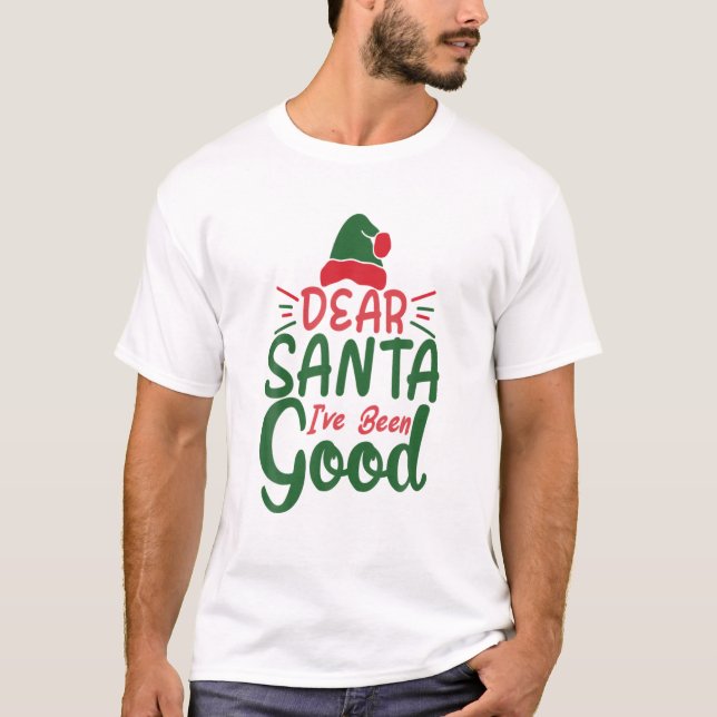 Santa Claus December Presents Reindeer Family Chri T-Shirt (Front)