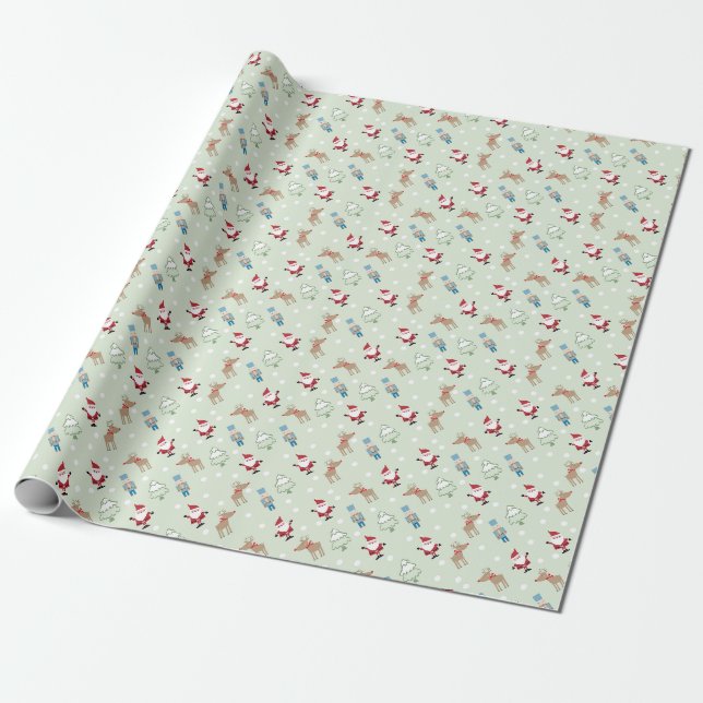 Santa claus decor wrapping paper (Unrolled)