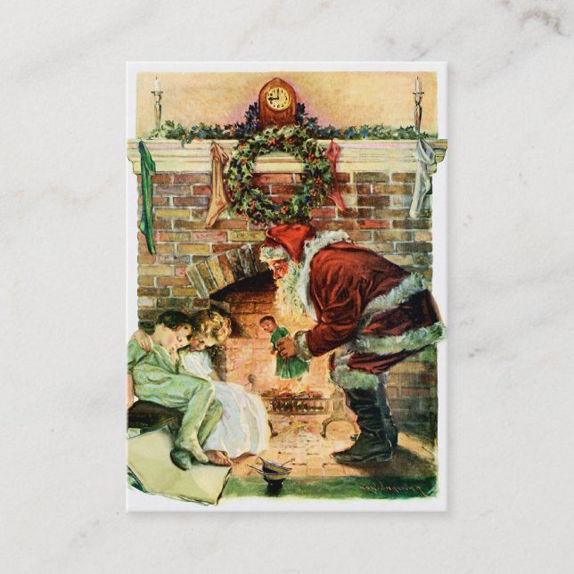 Santa Claus Delivering Presents Business Card (Front)