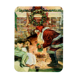 Santa Claus Delivering Presents Magnet