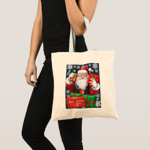 Santa Claus Delivering Presents Tote Bag
