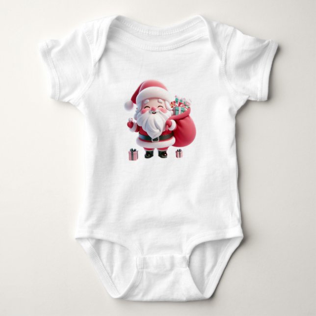 Santa claus design baby bodysuit (Front)