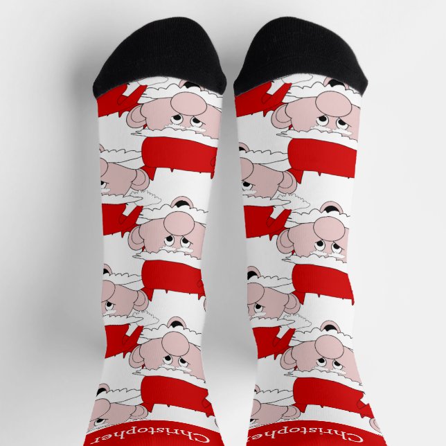 Santa Claus Design Christmas Socks (Top)
