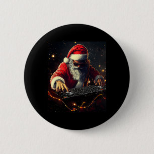 Santa Claus Dj Hip Hop Music Christmas Vibes Funny 6 Cm Round Badge