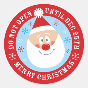 Santa Claus Do Not Open Until Christmas Classic Round Sticker
