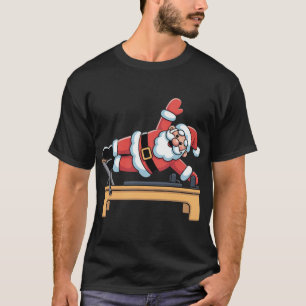 Santa Claus Doing Pilates Lover Gym Funny Christma T-Shirt