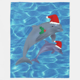 santa claus dolphins blanket
