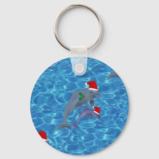 santa claus dolphins key ring (Front)