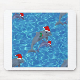 santa claus dolphins mouse pad