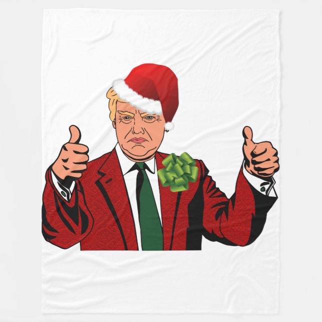 santa claus donald trump christmas blanket (Front)