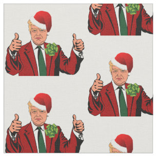 santa claus donald trump christmas fabric