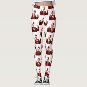 santa claus donald trump christmas leggings