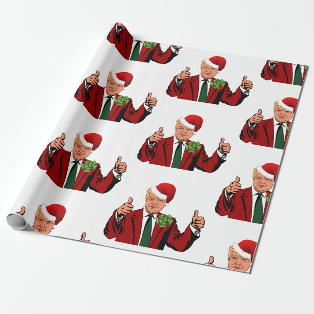 santa claus donald trump christmas wrapping paper (Unrolled)