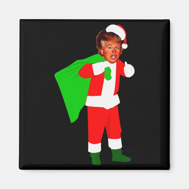 Santa Claus Donald Trump Funny Christma Ugly Xmas  Magnet (Front)
