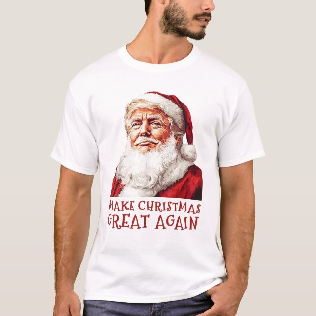 Santa Claus Donald Trump Make Xmas Great Again T-Shirt (Front)
