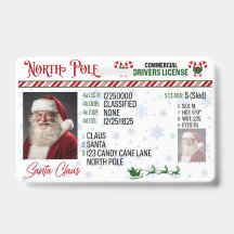 Santa Claus Driver License Christmas Badge