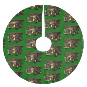 Santa Claus Drives Dump Truck Brushed Polyester Tree Skirt