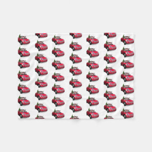 Santa Claus Driving A Mini Fleece Blanket