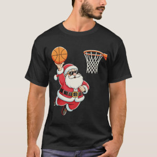 Santa Claus Dunking A Basketball Christmas Xmas T-Shirt