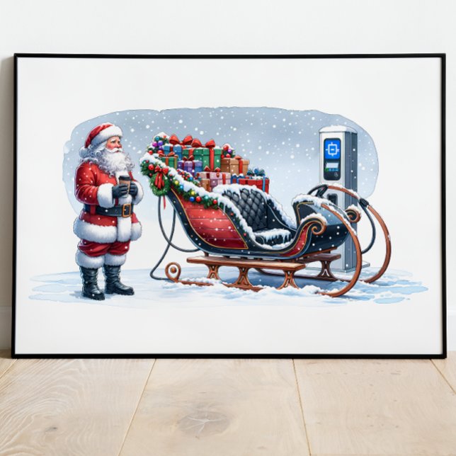 Santa Claus Electric Sleigh EV Poster (Creator Uploaded)