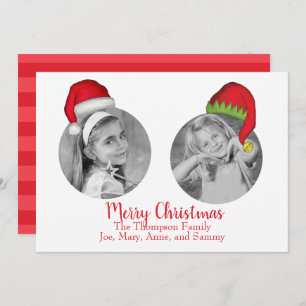 Santa Claus Elf Whimsical Jolly Fun Multi Photo Holiday Card
