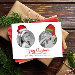 Santa Claus Elf Whimsical Jolly Fun Multi Photo Holiday Card