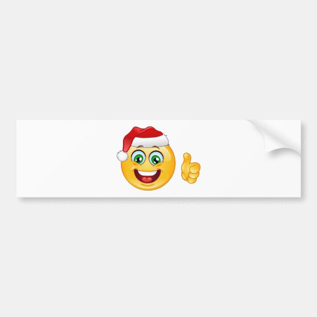 santa claus emoji bumper sticker (Front)