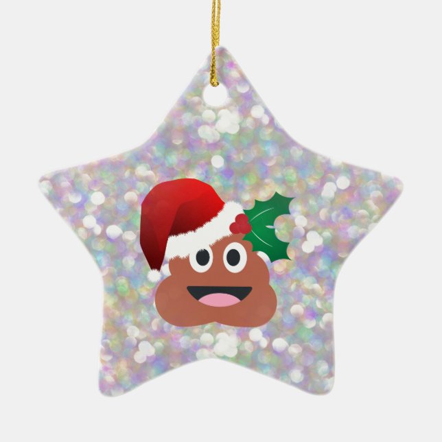 santa claus emoji ceramic tree decoration (Front)