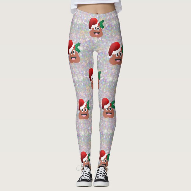 santa claus emoji leggings (Front)