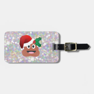 santa claus emoji luggage tag
