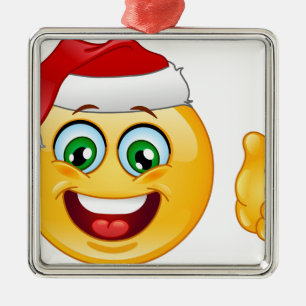 santa claus emoji metal ornament