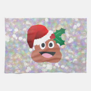 santa claus emoji tea towel