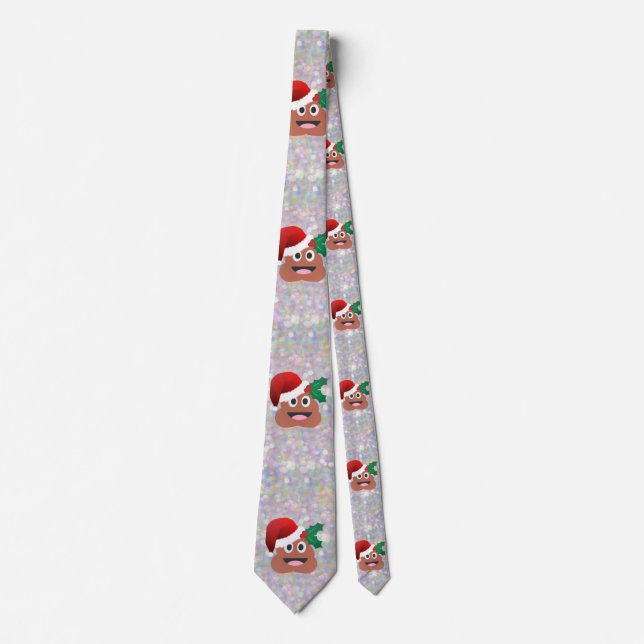 santa claus emoji tie (Front)