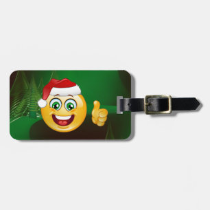 santa claus emojis luggage tag