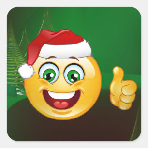 santa claus emojis square sticker