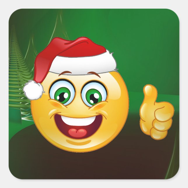 santa claus emojis square sticker (Front)
