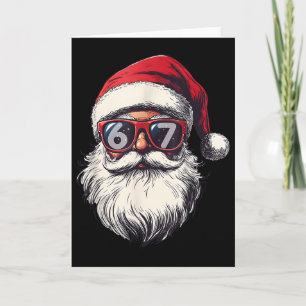 Santa Claus Face 67 Chirstmas Six Seven Bruh Meme Card