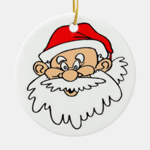 SANTA CLAUS FACE CERAMIC TREE DECORATION