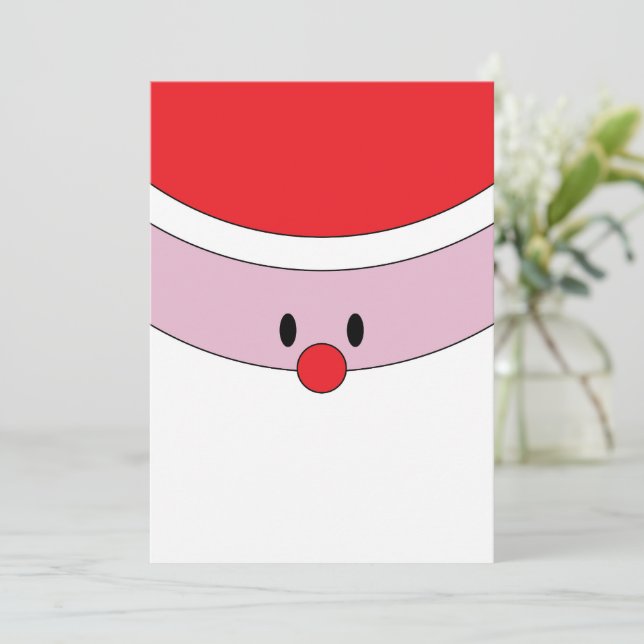 Santa Claus Face Christmas Card (Standing Front)