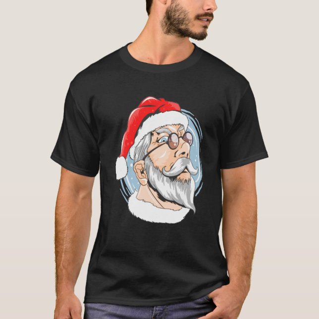 Santa Claus face Christmas costumes for celebrants T-Shirt (Front)