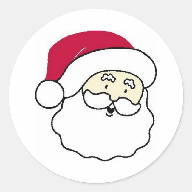 Santa Claus Face Classic Round Sticker (Front)