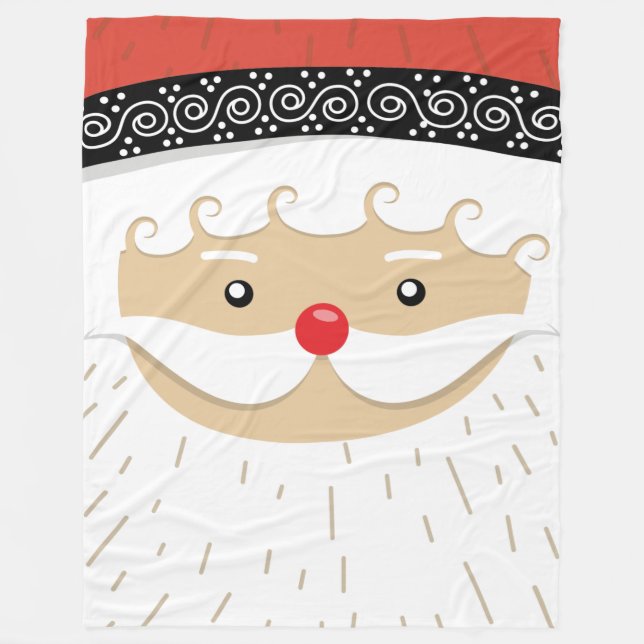 Santa Claus face Fleece Blanket (Front)