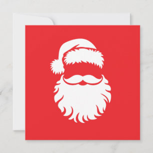 Santa Claus Face Hat Christmas  Holiday Card