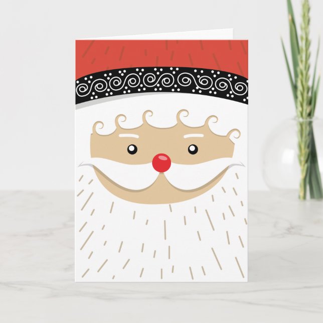 Santa Claus face Holiday Card (Front)