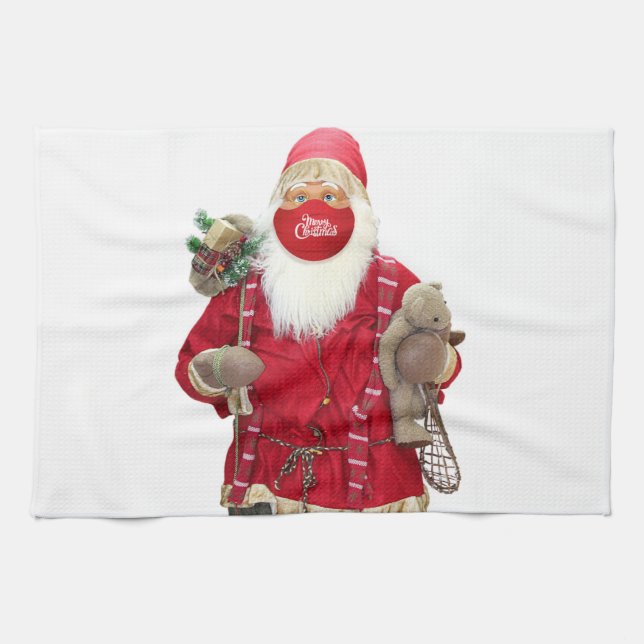 Santa Claus Face Mask Tea Towel (Horizontal)