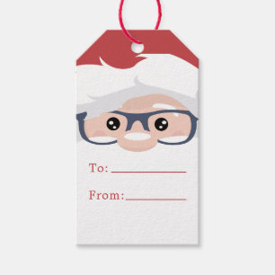 Santa Claus Face Modern Christmas Personalised Gift Tags