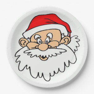 SANTA CLAUS FACE PAPER PLATE
